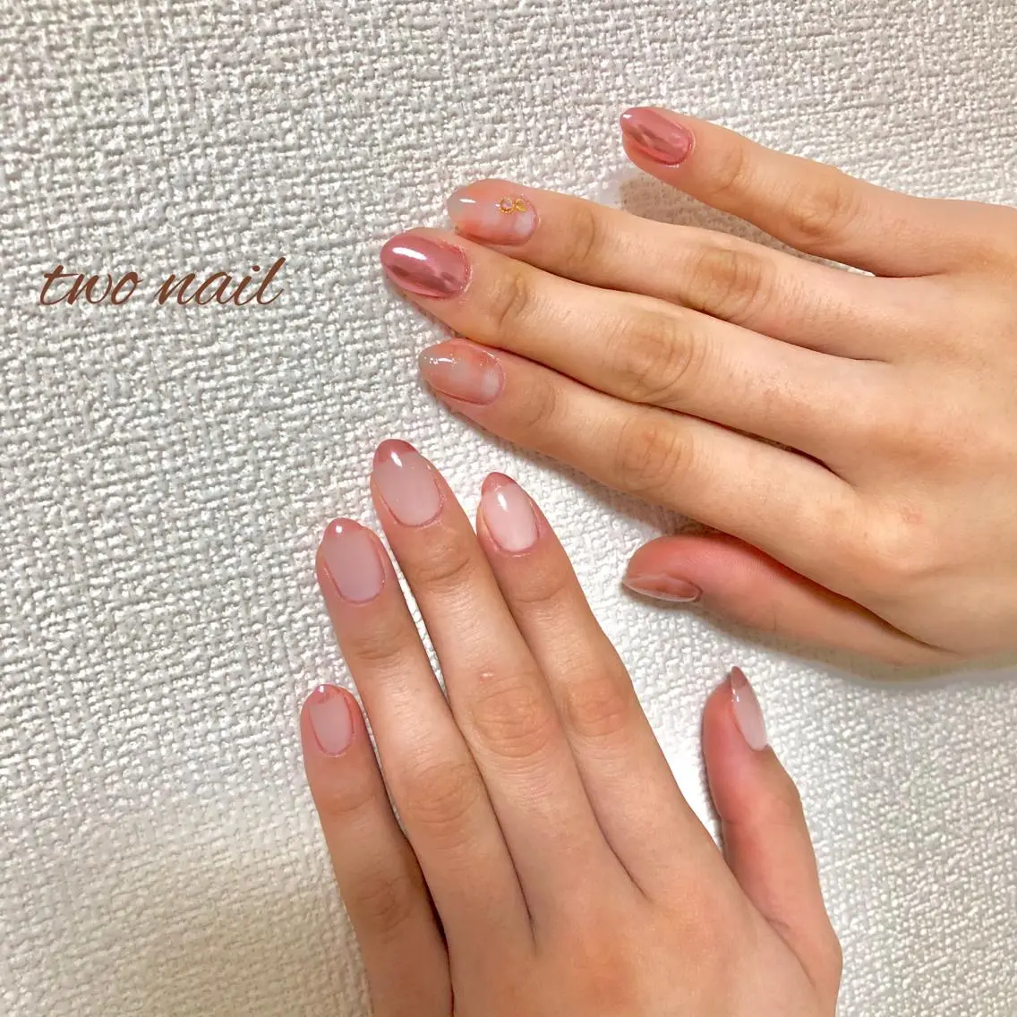 ネイル アートネイル フットネイル ハート ニュアンスネイル two nailのネイルデザイン