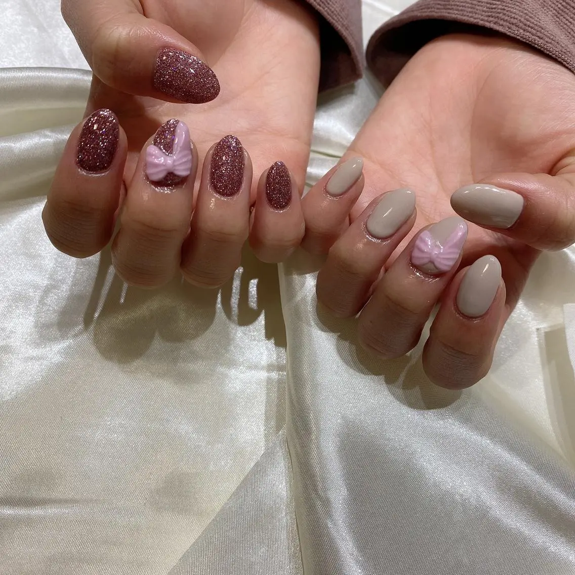 ネイル フラッシュネイル ラメ(グリッター) ハンドネイル 西岡 杏のネイルデザイン