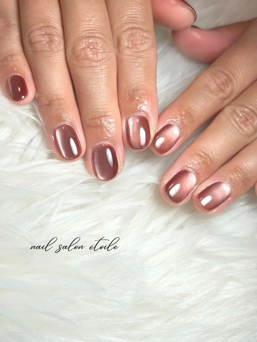 ネイル ボルドー マグネットネイル ハンドネイル nail salon étoileのネイルデザイン