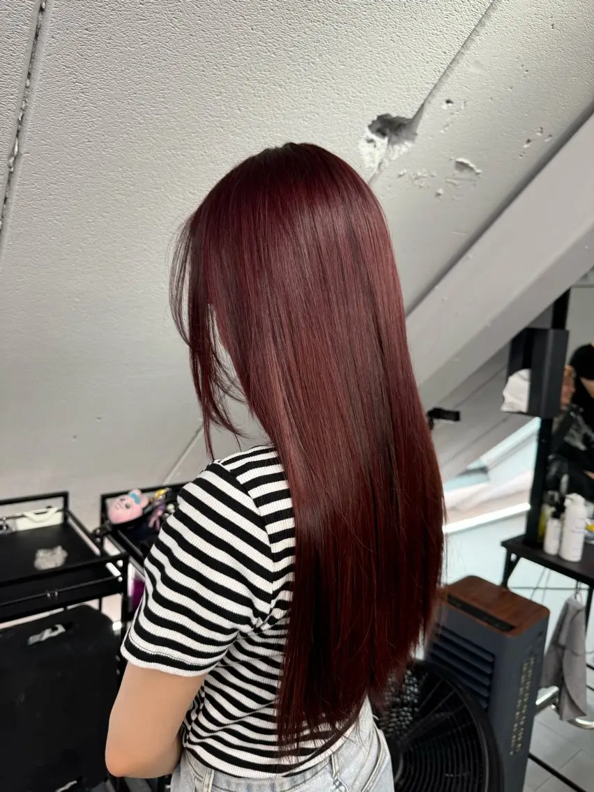 ロング カラー ブリーチ レッドカラー ヘアカラー 【似合わせカラー】 西口嶺河のヘアスタイル
