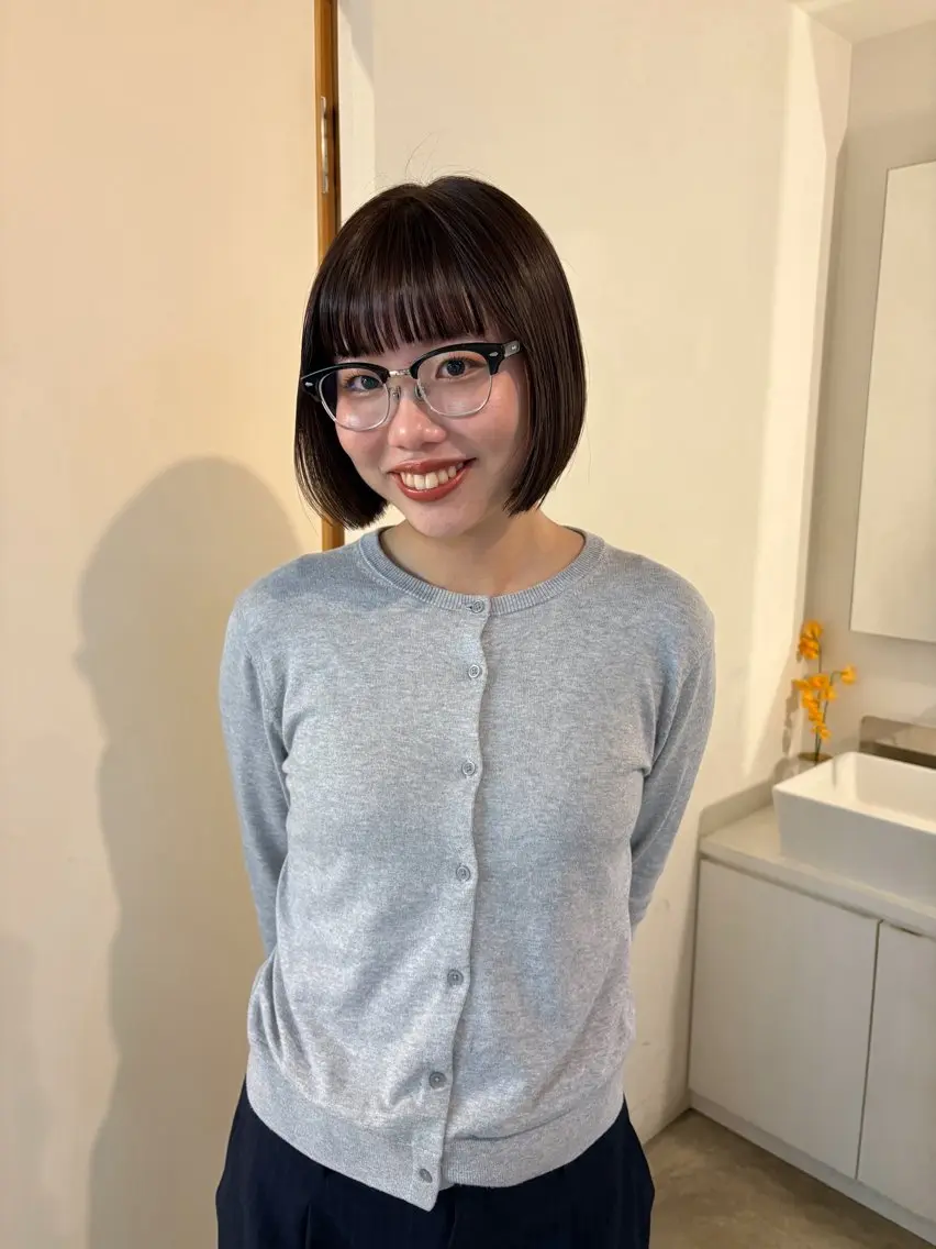 ミディアム カラー ベージュカラー ブラウンカラー ヘアカラー ハルカ 透明感カラーのヘアスタイル
