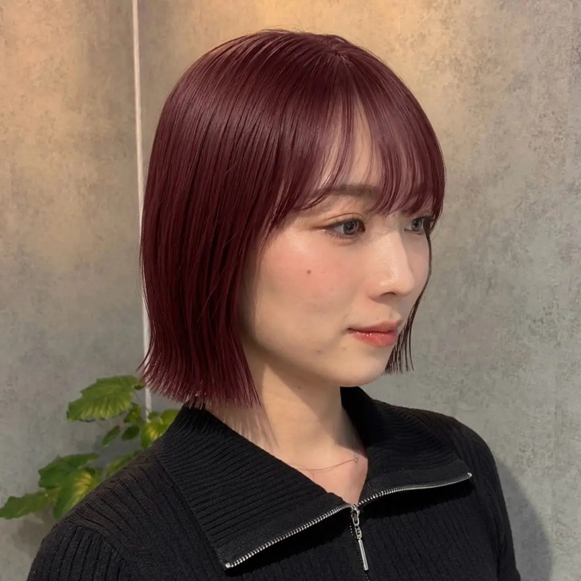 ミディアム カラー ブラウンカラー ラベンダーカラー ラベンダーブラウン ピンクカラー レッドカラー カット ヘアカラー トリートメント 暖色カラー/パラッと Bob/モエのヘアスタイル
