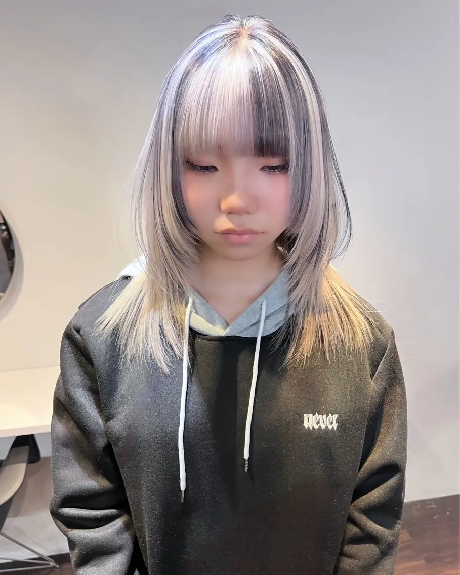 ミディアム カラー 切りっぱなしボブ ベージュカラー ブリーチ 抜きっぱなしブロンド ブロンド 🧡色落ちまで2度 楽しめる🧡ヨシキのヘアスタイル