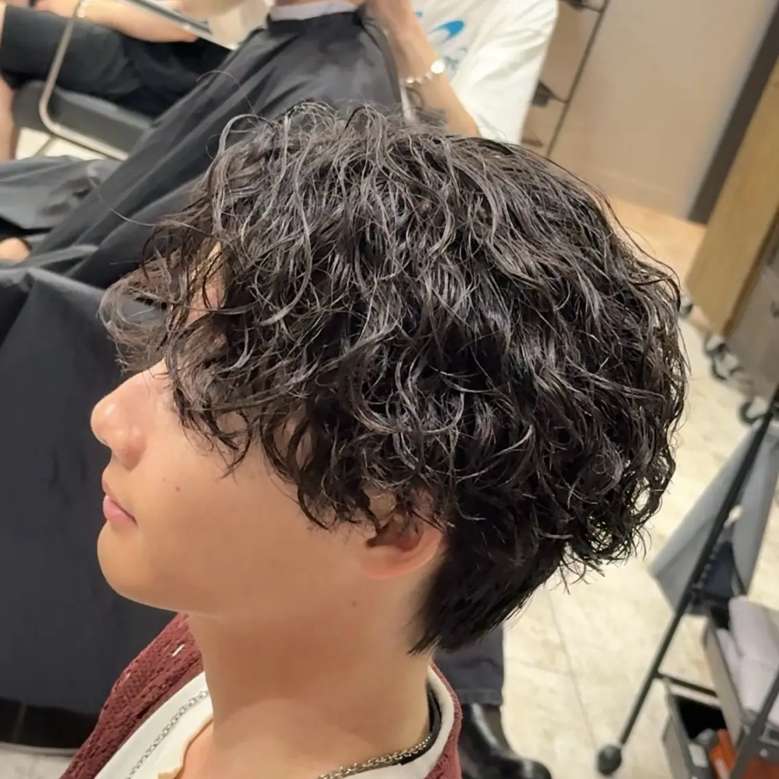 パーマ メンズ センターパート 波巻きパーマ ヘアセット メンズ特化/新潟万代 中村ヤマトのヘアスタイル
