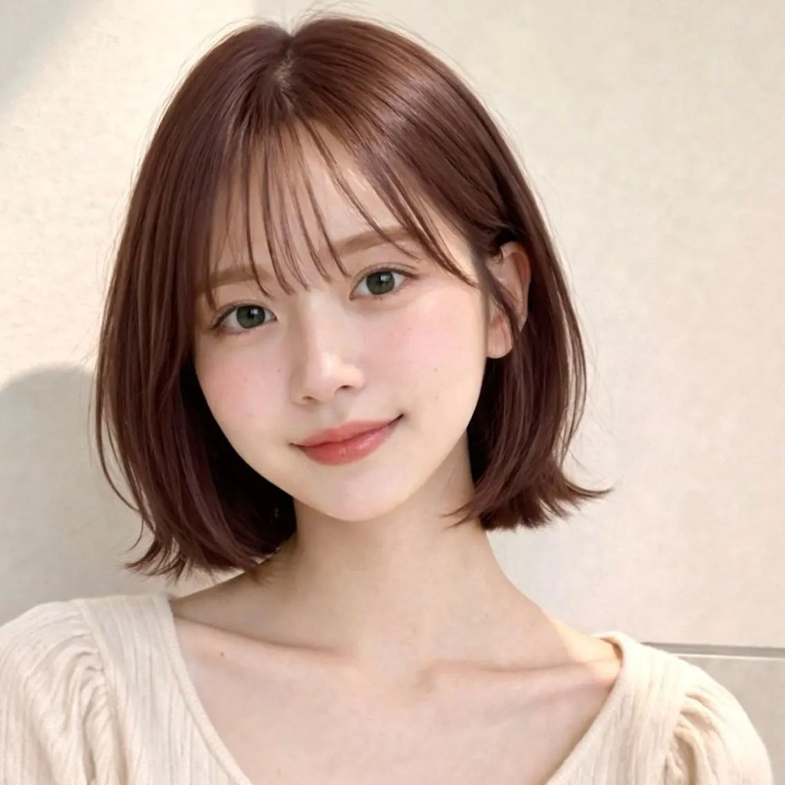 ミディアム カット ヘアカラー ボブ限定🎀 エミリのヘアスタイル