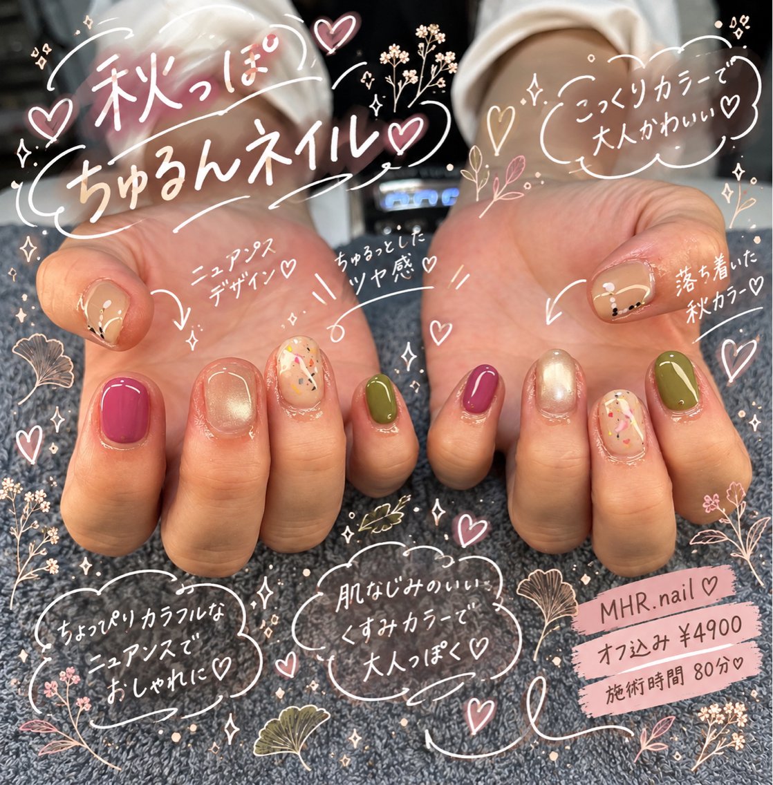 ネイル マグネットネイル ハンドネイル フットネイル MHR nailのネイルデザイン