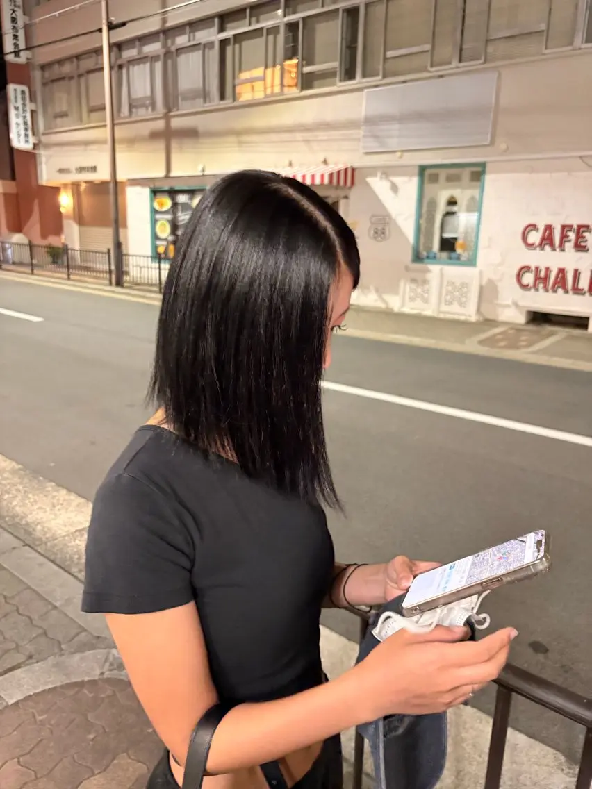 カラー 黒髪 ヘアカラー 森脇 万葉のヘアスタイル