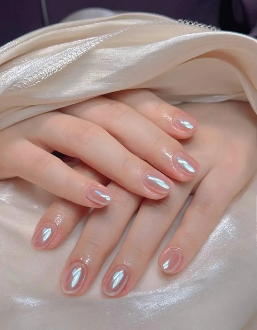 ネイル アートネイル 韓国ネイル 水色 ロングネイル マグネットネイル ハンドネイル ハンドケア NailDemure 【銀座店】のネイルデザイン