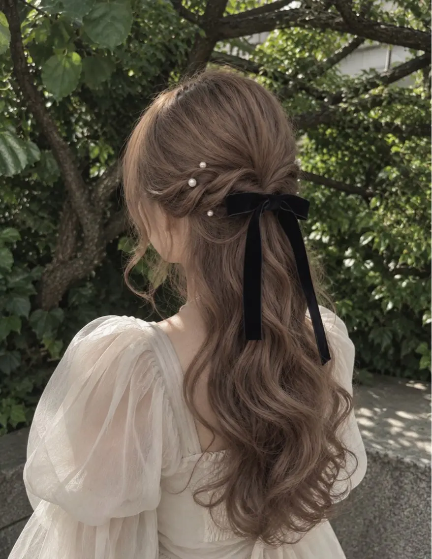 ヘアアレンジ ハーフアップ ヘアセット muu.表参道 まつげネイルヘアーのマツエク・マツパデザイン