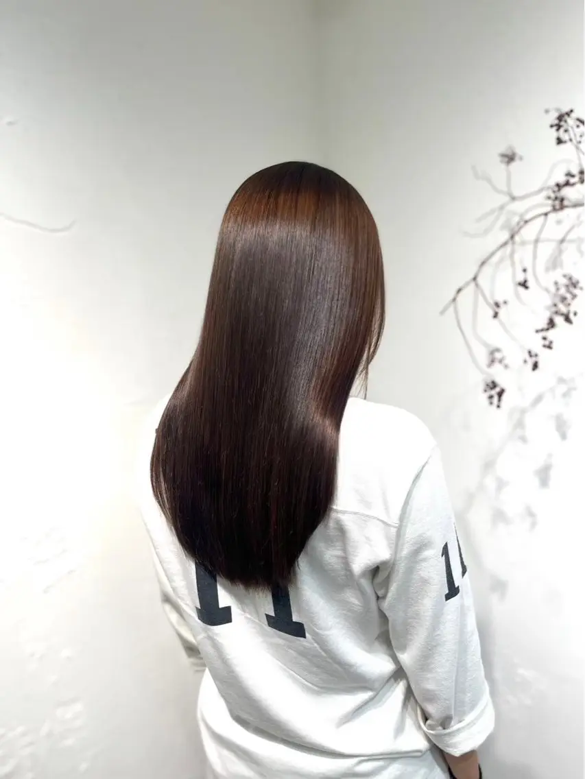 ロング 縮毛矯正 上川 柚綺のヘアスタイル
