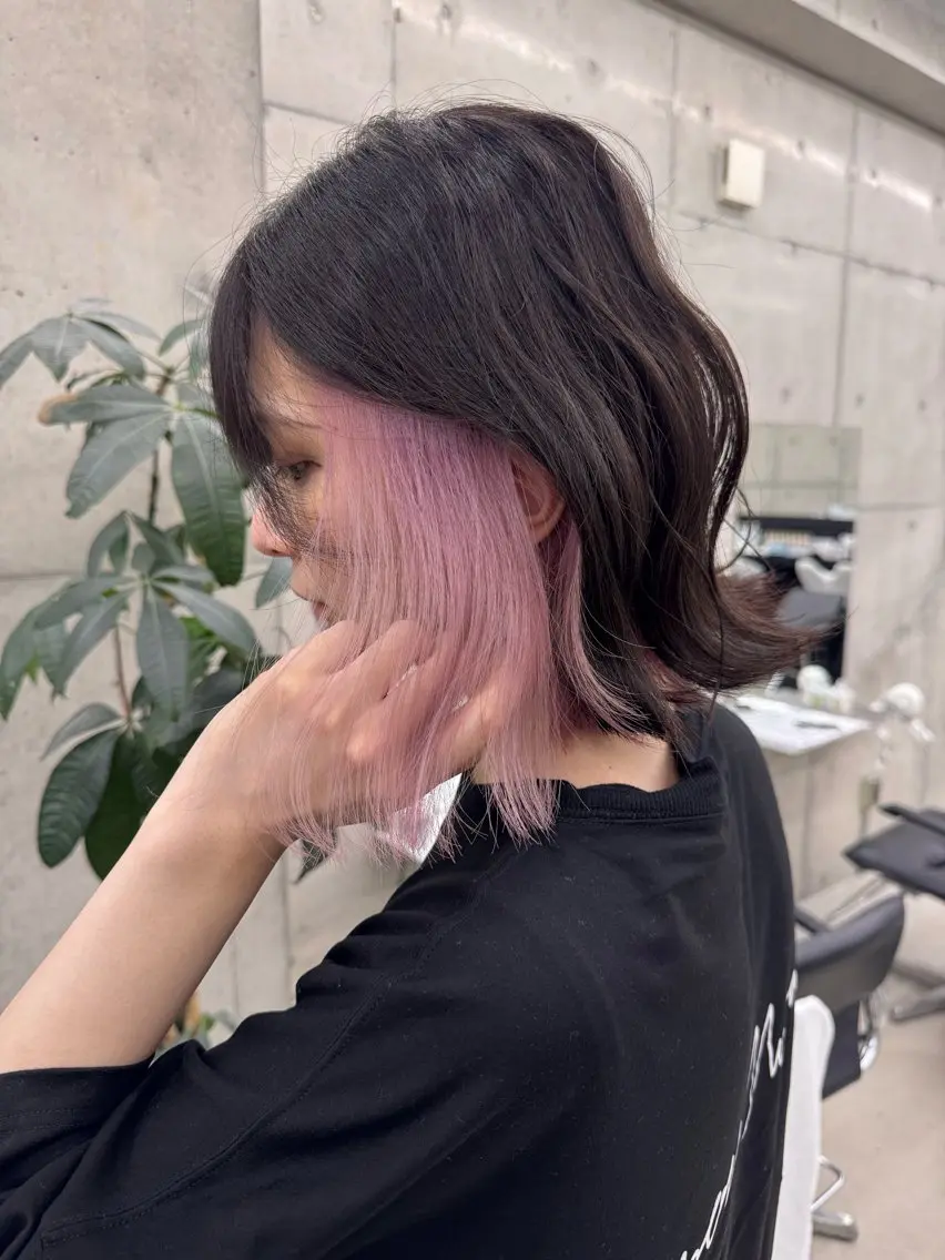 ショート カラー ヘアカラー Asami／名古屋／ ハイトーン／デザインのヘアスタイル