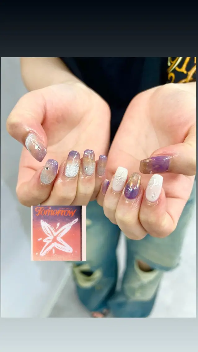 ネイル ジェルネイル グラデーション 韓国ネイル マグネットネイル ニュアンスネイル ハンドネイル ハンドケア Bana_ Nailのネイルデザイン