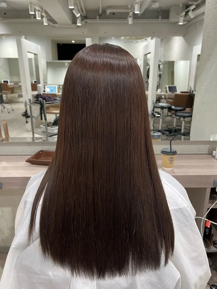 セミロング パーマ 縮毛矯正 特化生田のヘアスタイル