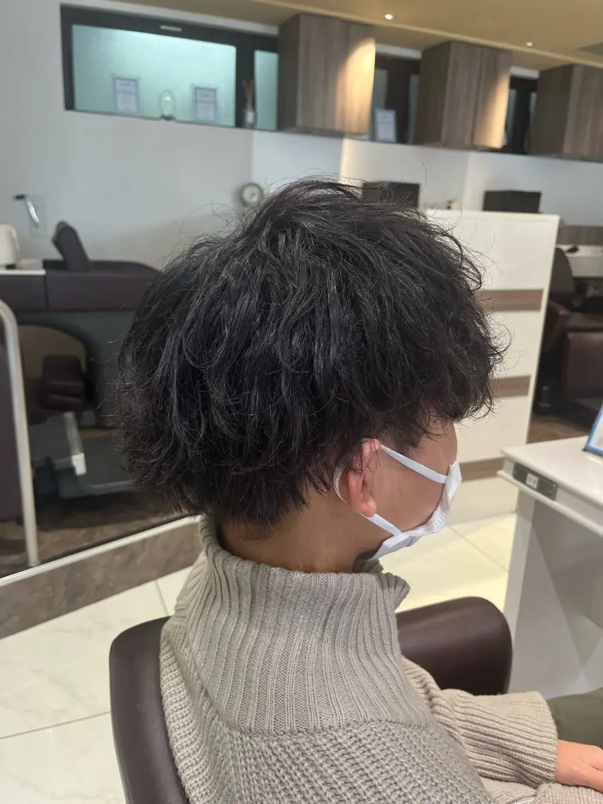 パーマ メンズ カット パーマ 佐々木 拓海のヘアスタイル