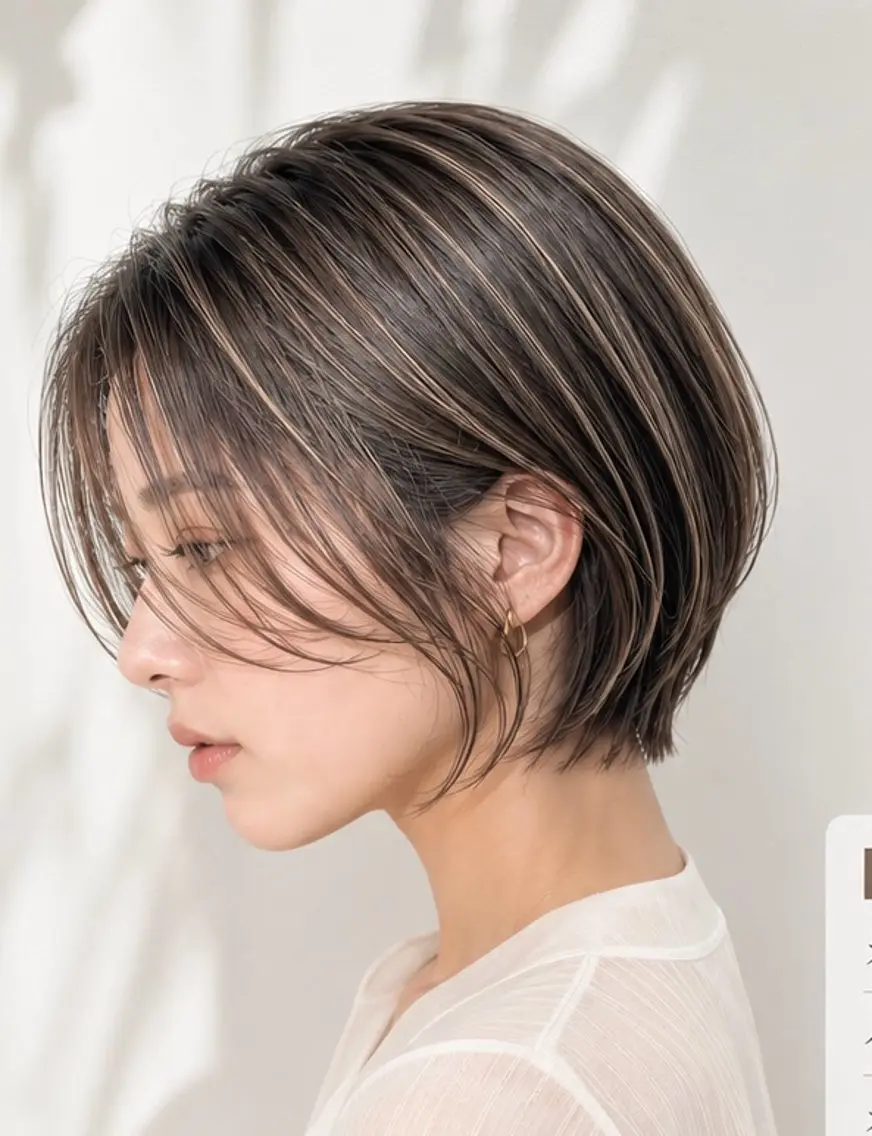 レディースボブorショート カット💇♀️+ハイライト🫧の写真