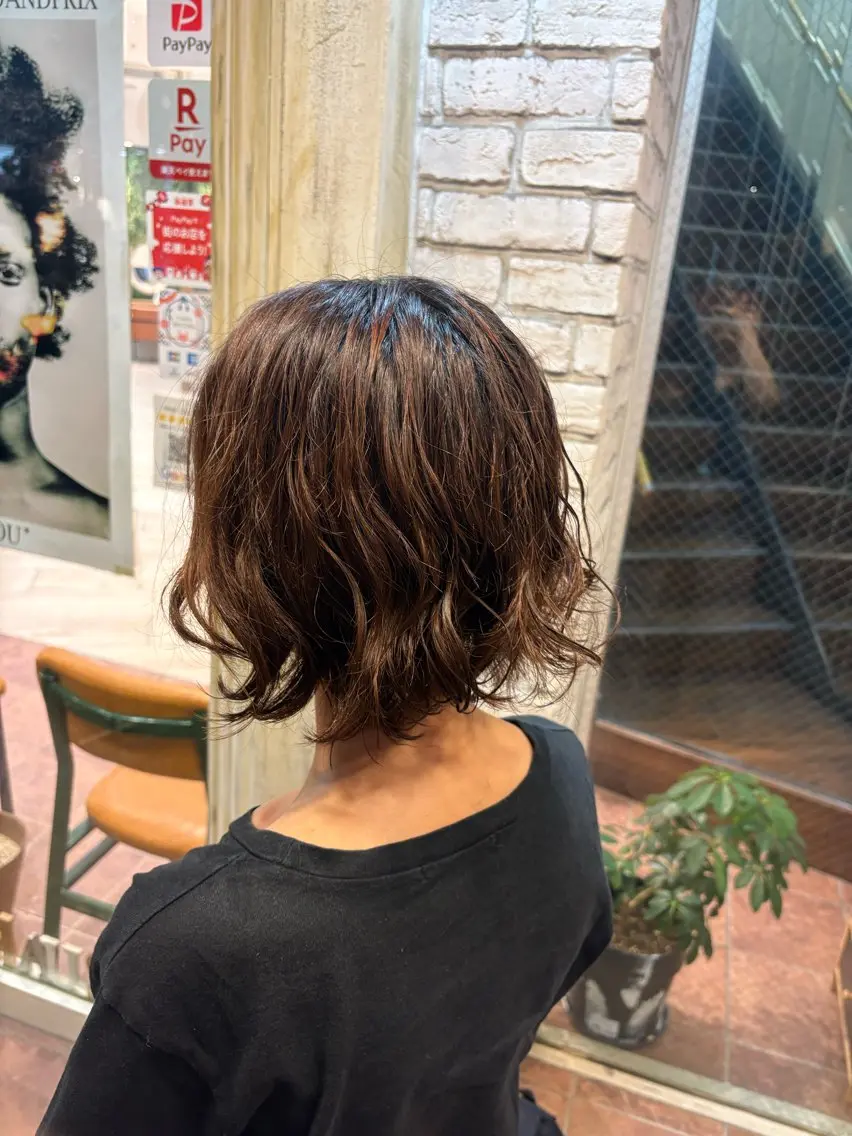 ショート 🪐海外hair/パ ーマ/暖色/ミミ🌻のヘアスタイル