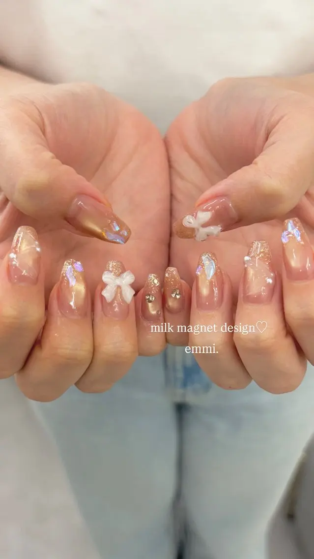 ネイル チークネイル フットネイル フレンチネイル ガーリー 氷ネイル・うるうるネイル ハンドネイル emmi nailのネイルデザイン