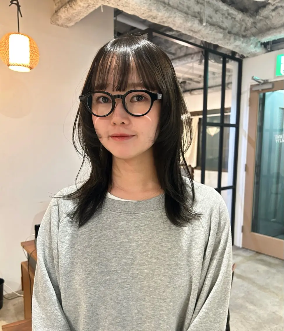 セミロング カラー ヘアアレンジ ベージュカラー 🎀suzuna 透明感colorのヘアスタイル