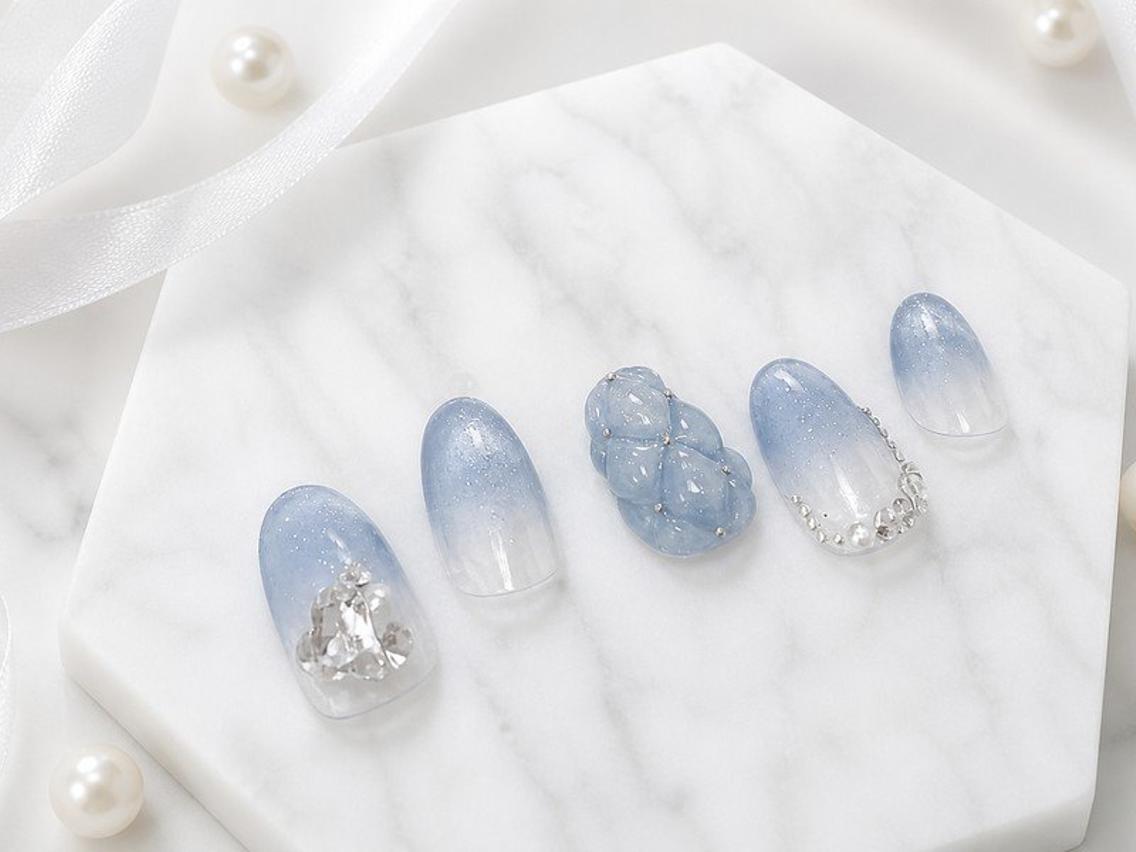 ネイル フレンチネイル マグネットフレンチ ハンドネイル Lili Nail Studio西荻窪店のネイルデザイン