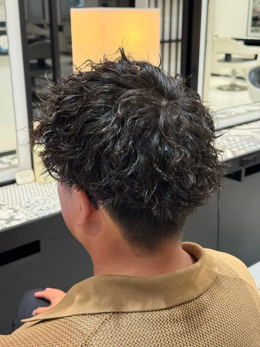 パーマ メンズ カット パーマ 会田 寧生のヘアスタイル