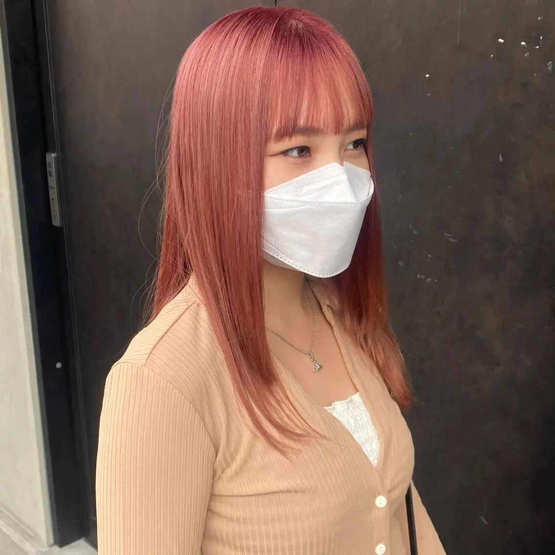 ロング カラー ピンクカラー ヘアカラー 比嘉 陽のヘアスタイル
