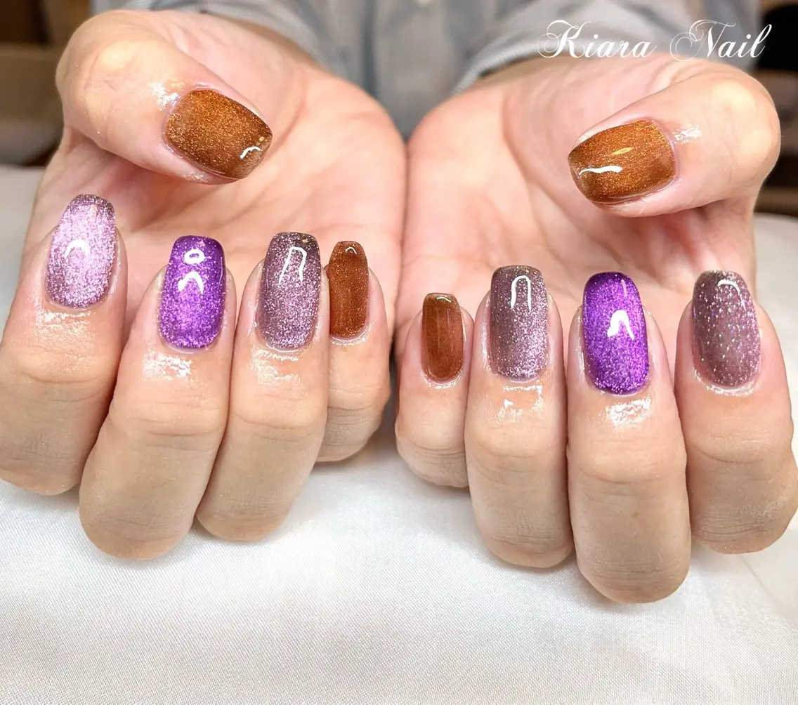 ネイル ハロウィン マグネットネイル 🍭Kiara Nail🍭のネイルデザイン