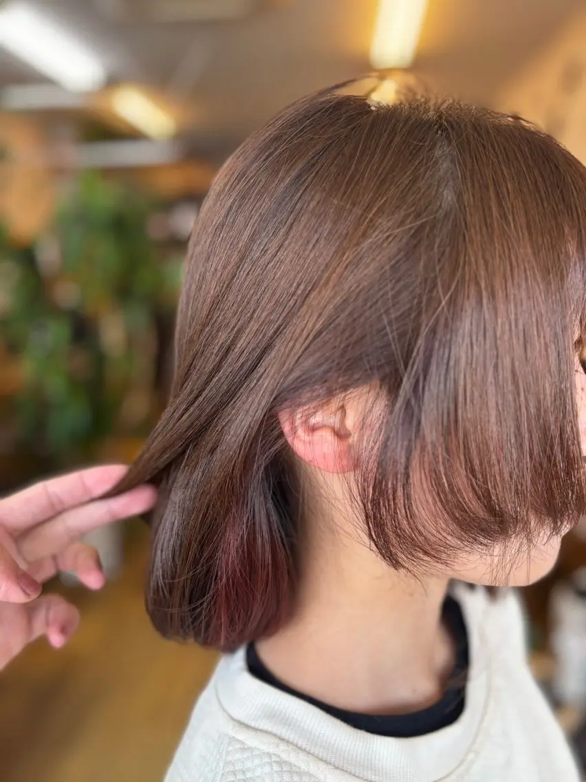 ミディアム ケアカラー 髪質改善 縮毛矯正 中山 正洋のヘアスタイル