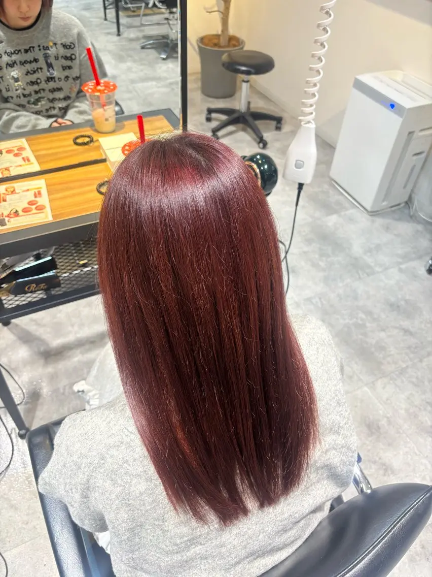 【ダメージ軽減🌟➕透明感🫧】イルミナカラー➕ツヤ感トリートメント✨の写真