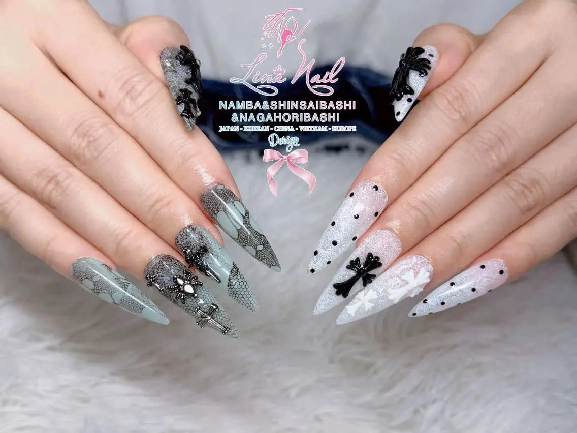 セミロング ハンドネイル Linanail Nambaのマツエク・マツパデザイン