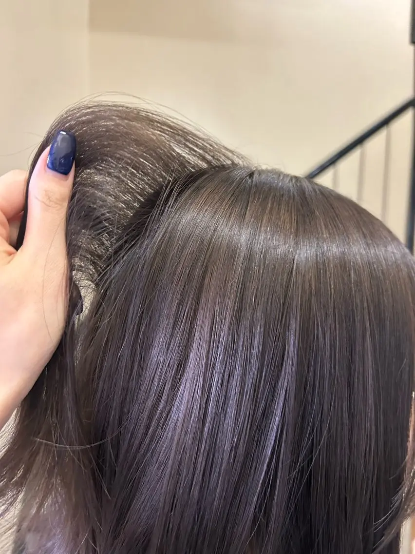 ミディアム カラー グレージュ ラベンダーカラー ラベンダーグレージュ ラベンダーグレー カット ヘアカラー トリートメント ☕️結【suii.】 ボブ/ヘアセット☕️のヘアスタイル