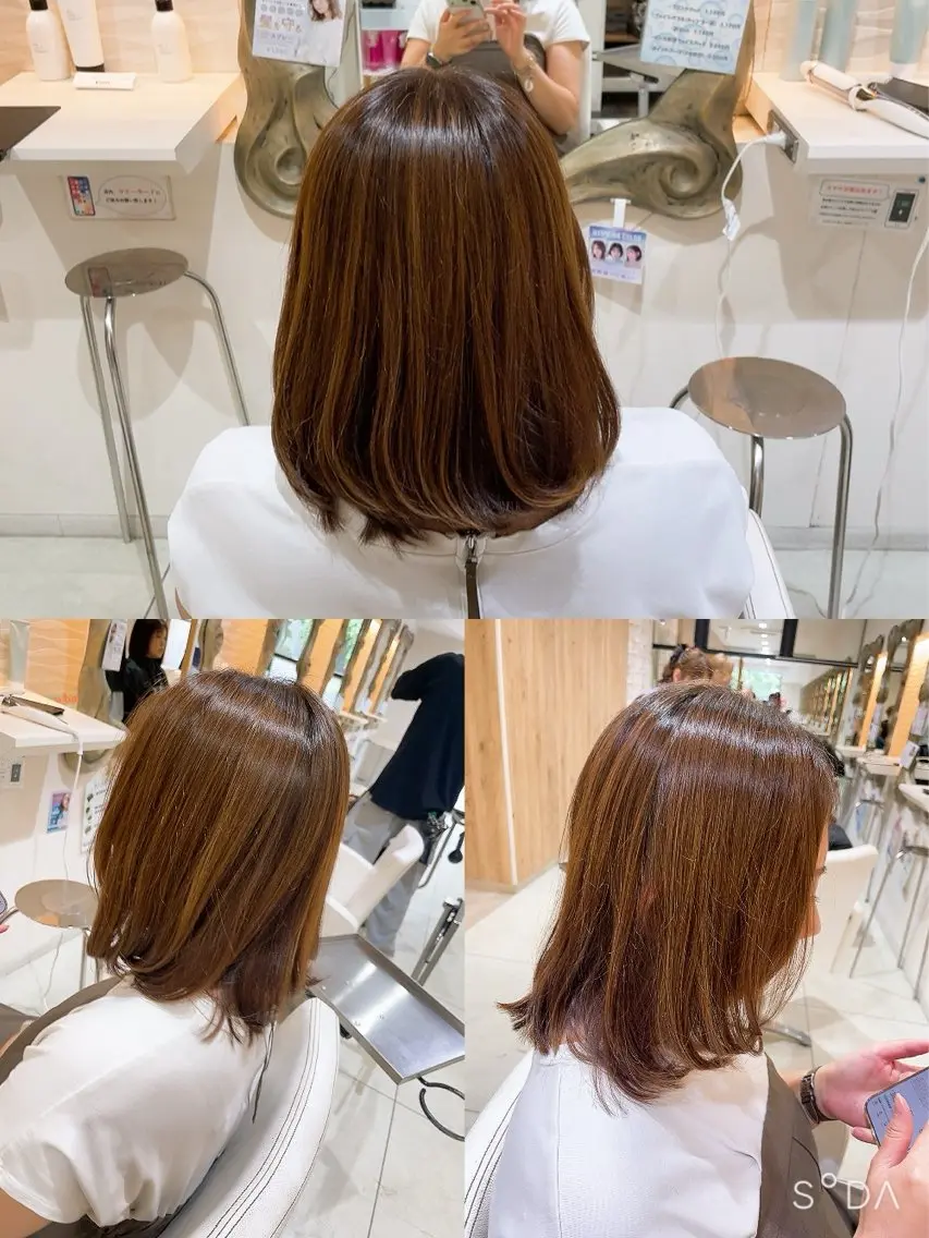 ミディアム カット ヘアカラー 山本 真緒のヘアスタイル