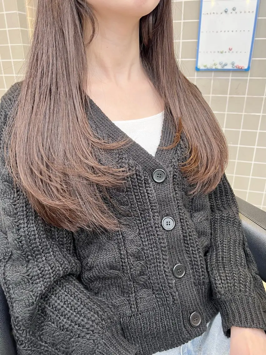 ロング カラー パーマ ヘアアレンジ メンズ キッズ 上品＆韓国風 🥀海心🥀のヘアスタイル