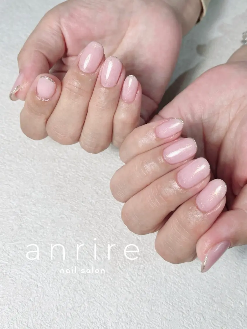 ネイル ジェルネイル グラデーション キラキラネイル ラメ(グリッター) オフィスネイル ハンドネイル nailsalon anrireのネイルデザイン