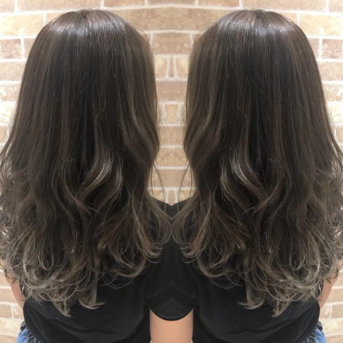セミロング カラー カット ヘアカラー トリートメント ヘアセット EARTH 越谷店のヘアスタイル