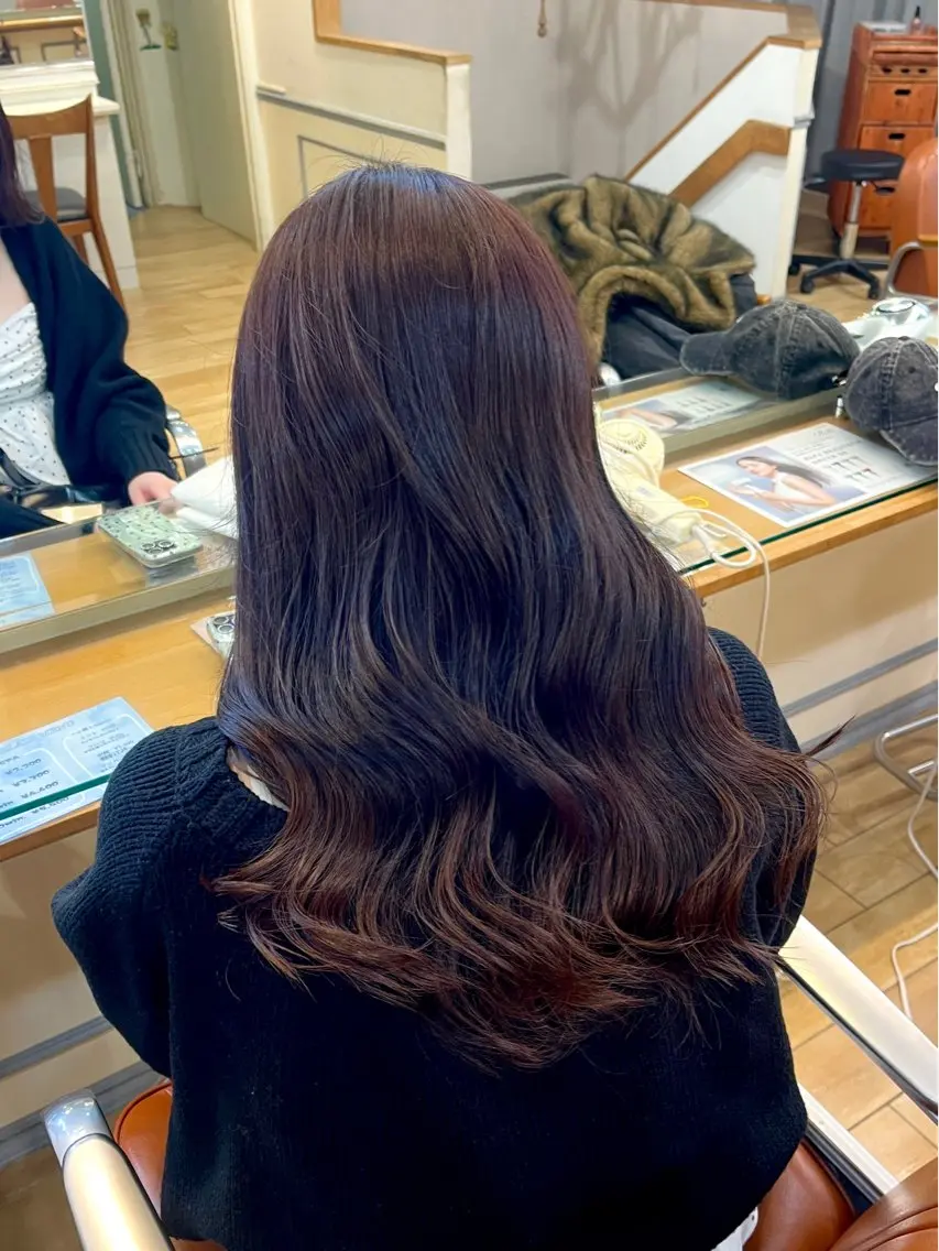 ロング カラー ブラウンカラー ピンクカラー ピンクブラウン 横浜/カットモデル 佐藤桃香 🦥のヘアスタイル