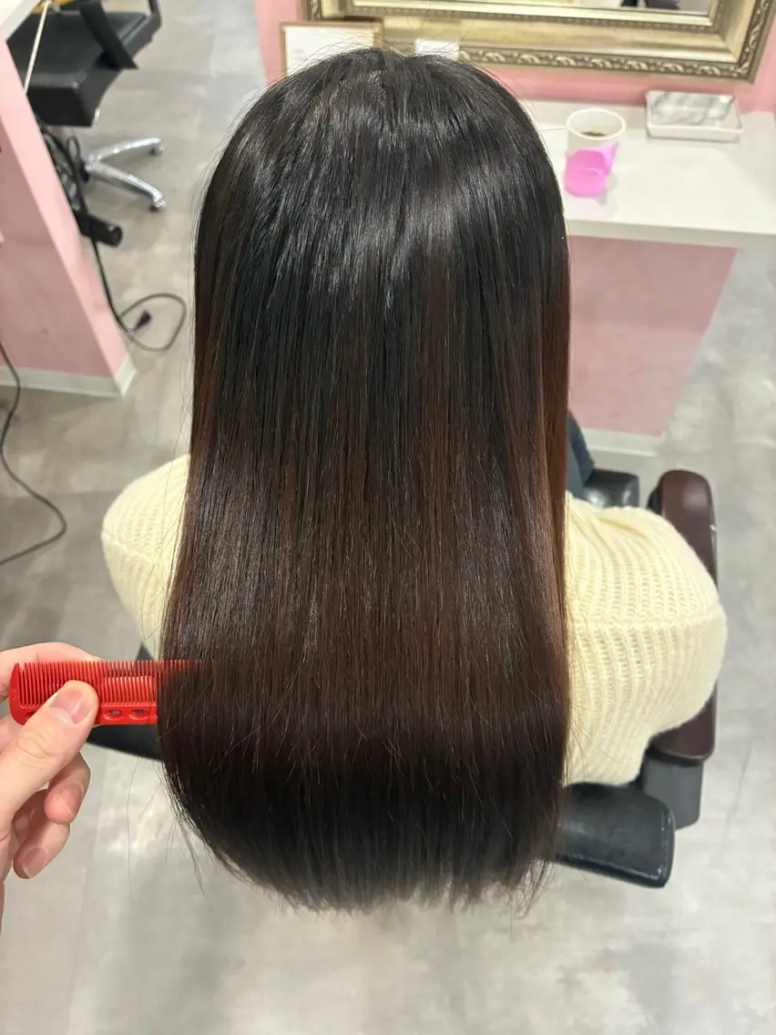 セミロング カット 縮毛矯正 トリートメント 【ブリーチ縮毛矯正】 TAKUMIのヘアスタイル
