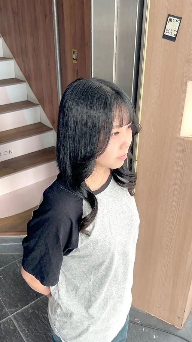 ロング カラー カット ヘアカラー トリートメント 【ブリーチ無しW】 【暗髪&暖色系】圭真のヘアスタイル