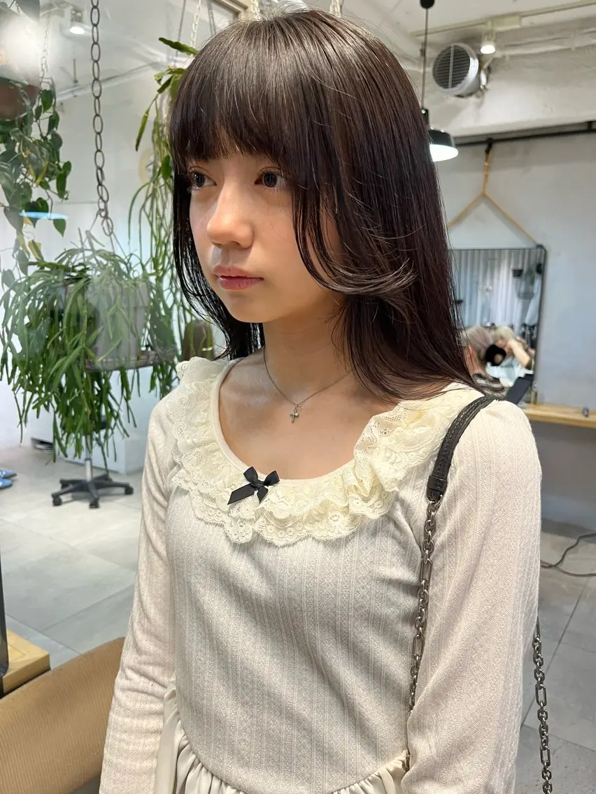 セミロング カラー 赤み消しカラー/ ナチュラル/トモキのヘアスタイル