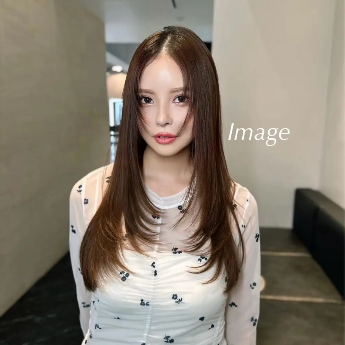 ロング 顔周りカット 韓国風ヘア レイヤーカット カット ヘアカラー トリートメント ワンホンヘア/ レイヤー/Kaitoのヘアスタイル