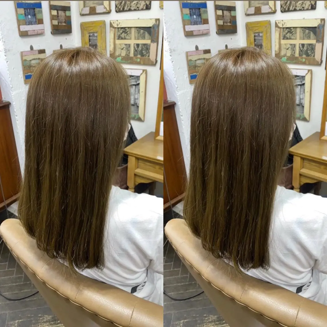 セミロング カラー ベージュカラー 💎ハイトーン/艶 カラー モエカ💎のヘアスタイル