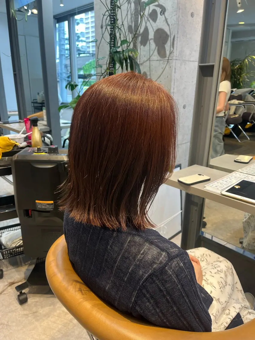 ミディアム カット ヘアカラー トリートメント うしだ かおるのヘアスタイル