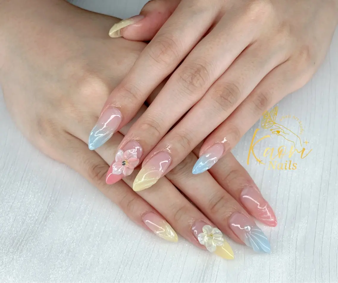 ネイル ジェルネイル 韓国ネイル ニュアンスネイル パラジェル ワンホンネイル Kaori Nailのネイルデザイン