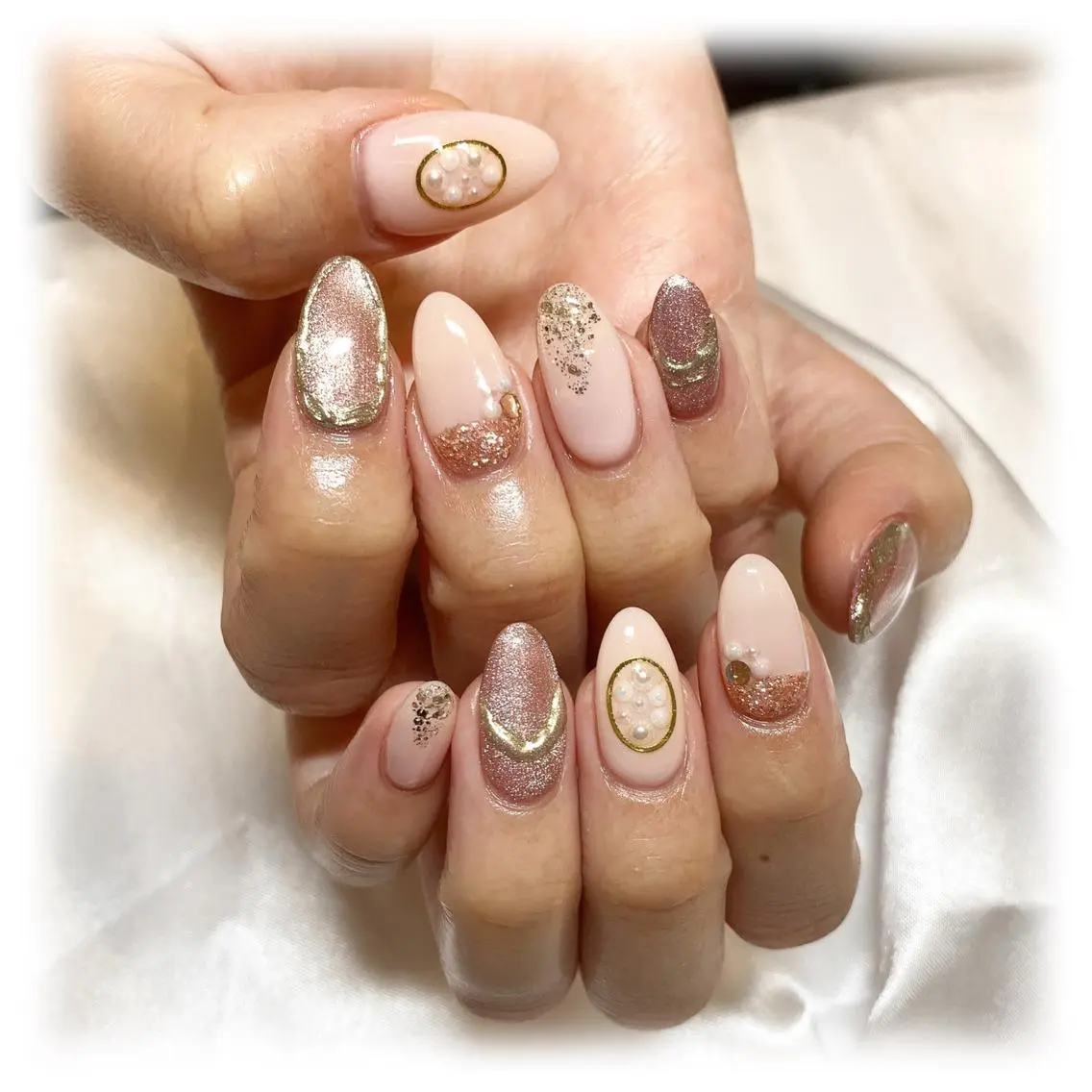 ネイル アートネイル マグネットネイル ニュアンスネイル ピンク ui nailのネイルデザイン