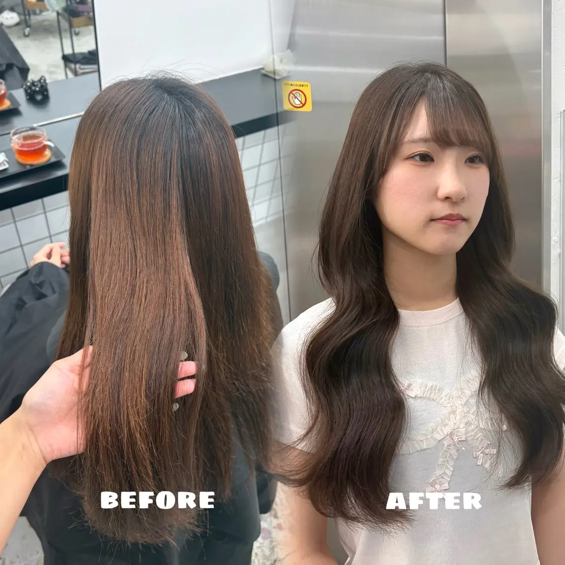 ロング カラー ベージュカラー 透明感カラー オリーブベージュ オレンジ カット ヘアカラー トリートメント 🌟ゆりあ🌟 JILLSTUDIOのヘアスタイル