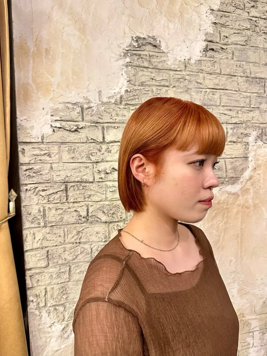 ショート カラー ベージュカラー オレンジ オレンジベージュ 🦖ノザワ リンカ🦖のヘアスタイル