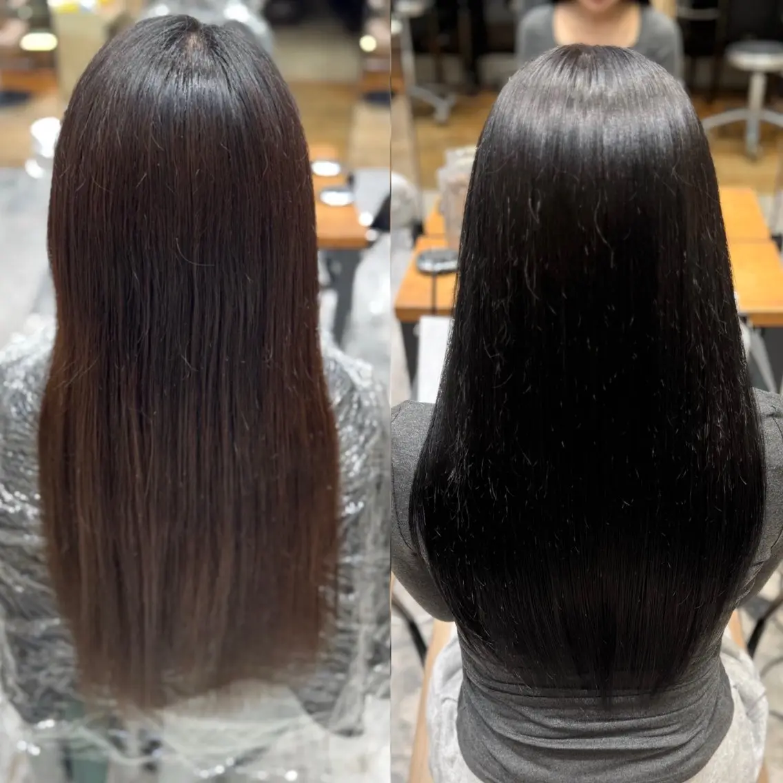 ロング カラー ベージュカラー 黒髪 ブリーチ ブラウンカラー ショコラベージュ ヘアカラー レイヤー/顔まわり/ 透明感カラー/れいなのヘアスタイル