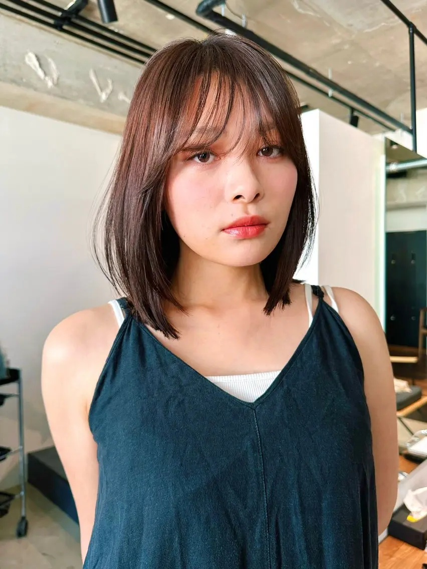 ミディアム カラー パーマ kazuki【顔周り ×レイヤーカット】のヘアスタイル