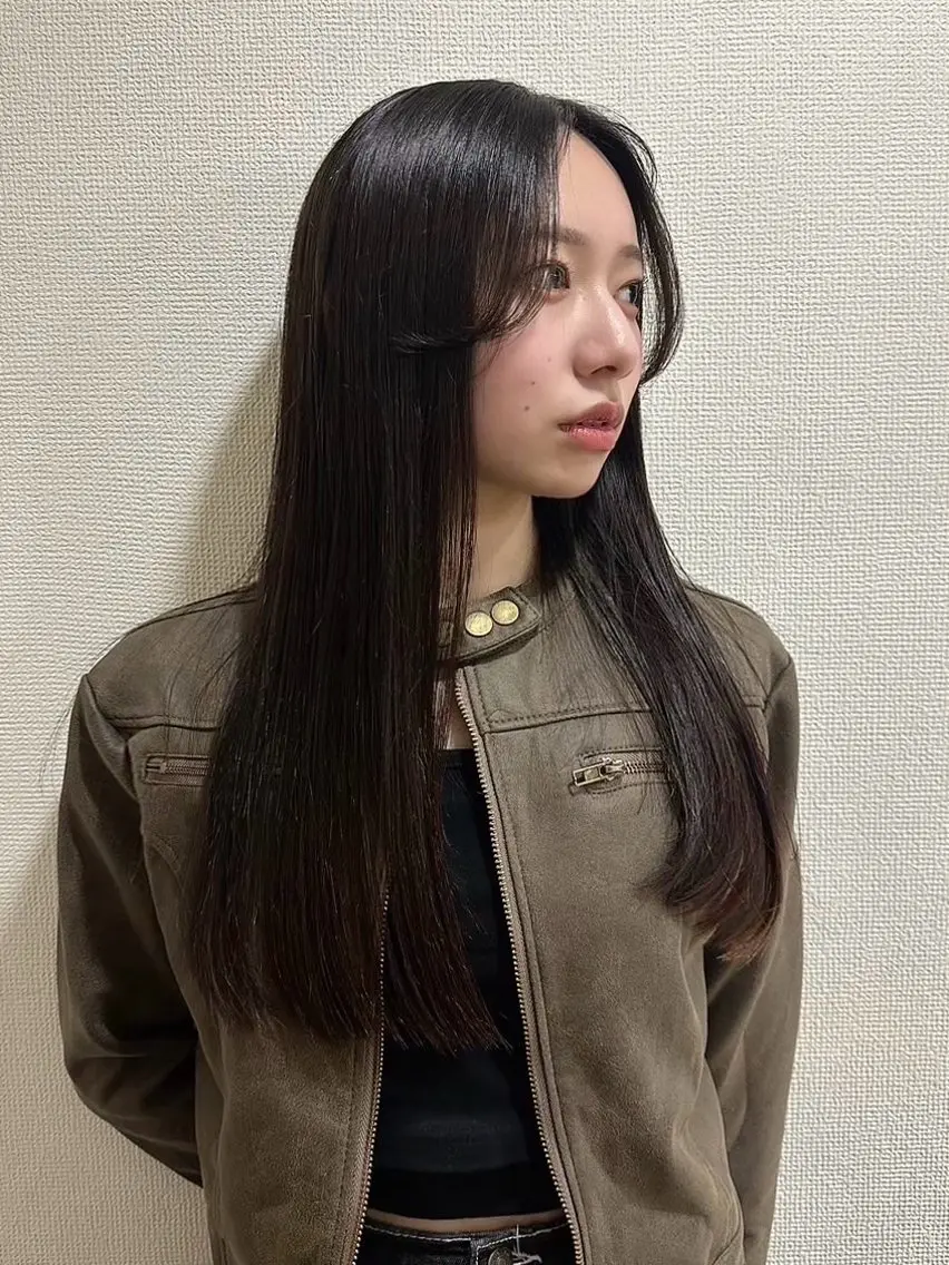 ロング カラー 縮毛矯正 カット ヘアカラー トリートメント ハシヅメ キョウカのヘアスタイル