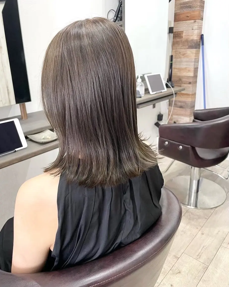 ミディアム カット ヘアカラー トリートメント ✨髪質改善/ attrait福岡のヘアスタイル