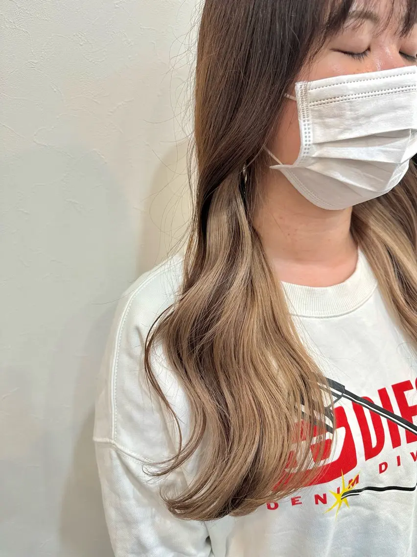 ロング カラー ヘアカラー トリートメント おおつか せいやのヘアスタイル